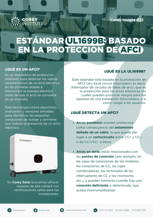 Estándar UL1699B: Protección avanzada con tecnología AFCI para instalaciones fotovoltaicas