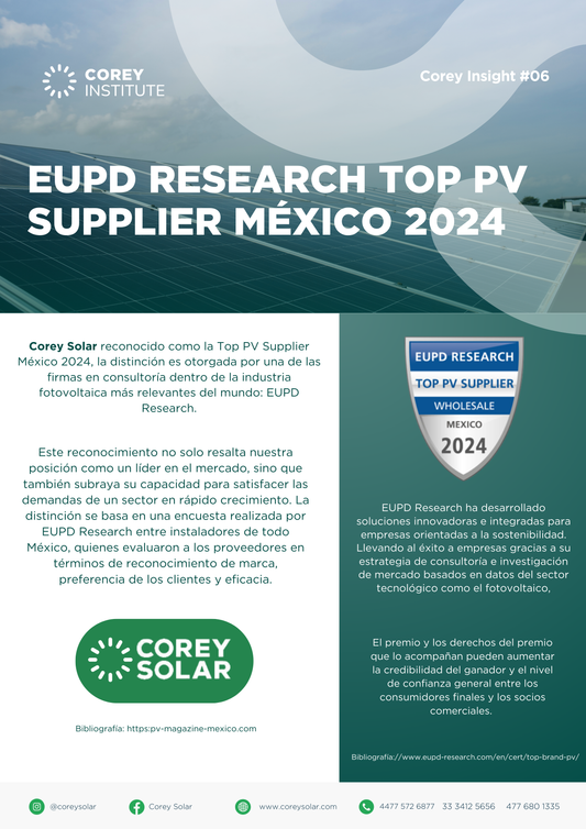 Corey Solar reconocido como Top PV Supplier México 2024