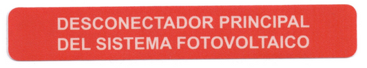 ETIQUETA DESCONECTADO PRINCIPAL DEL SFV