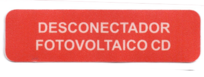 ETIQUETA DESCONECTADOR FV CD