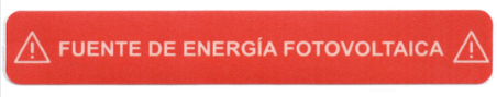 ETIQUETA FUENTE DE ENERGÍA FOTOVOLTAICA
